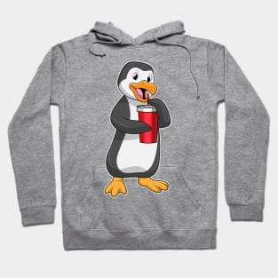 Penguin with Drinking cup with Straw Hoodie